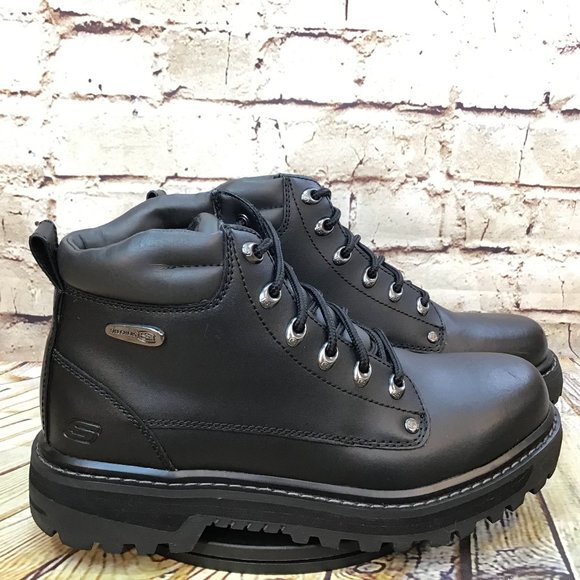 Skechers Other - Skechers Mariners Pilot Utility Men's Black Leather High Top Tactical Boots 9.5